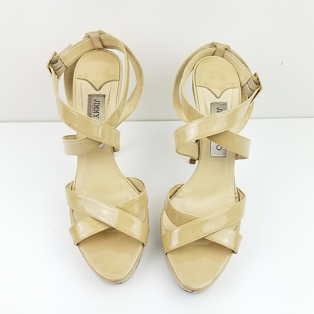 Jimmy Choo Nude Patent Leather Heels
